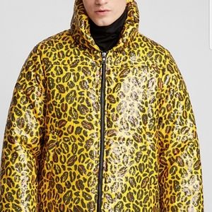 CHARM'S Sequin Leopard Print Puffer Jacket Unisex